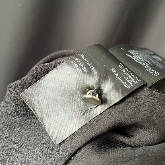 H&M SHEER BEADED LONG SLEEVE PARTY SHIFT DRESS WITH TIE WAIST SIZE 12 - Picture 10 of 11